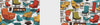 EIn Bild im Comic Stil das viele bunte Retromöbel zeigt. In der Mitte erscheint der Slogan Think Outside The Box Dare to be unique