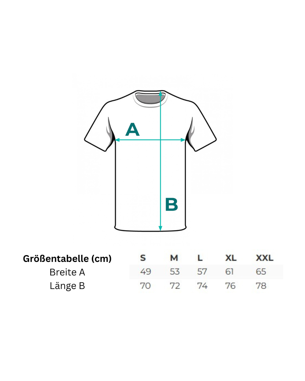 Größentabelle TShirts